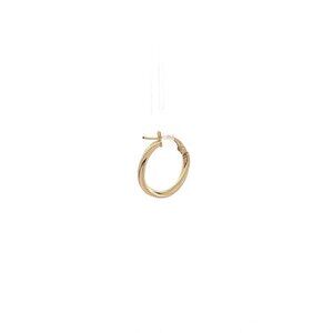 18K Gold Earring Hoop Oval Spiral textured One Piece Only